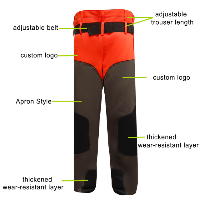 Weixi Men's PPE Safety Protection Arborist Chainsaw Protective Pants Chain Saw Chaps for Winter with Zipper Closure