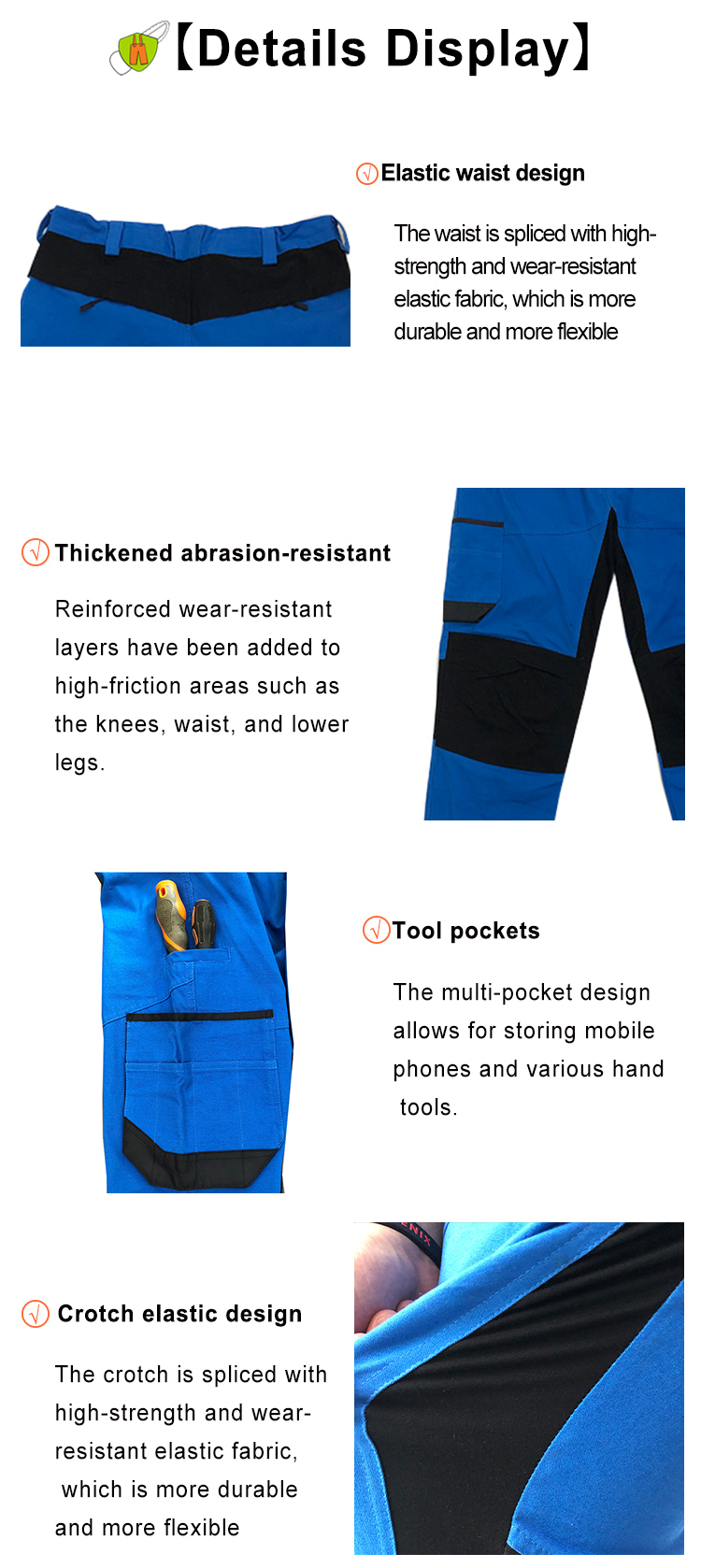 Pantalones de motosierra azul 2