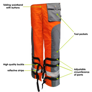 Weixin Hot Sale Lightweight Orange And Black Men's Chainsaw Pants Class 1 Chainsaw Chaps To Use with Gasoline Chainsaw