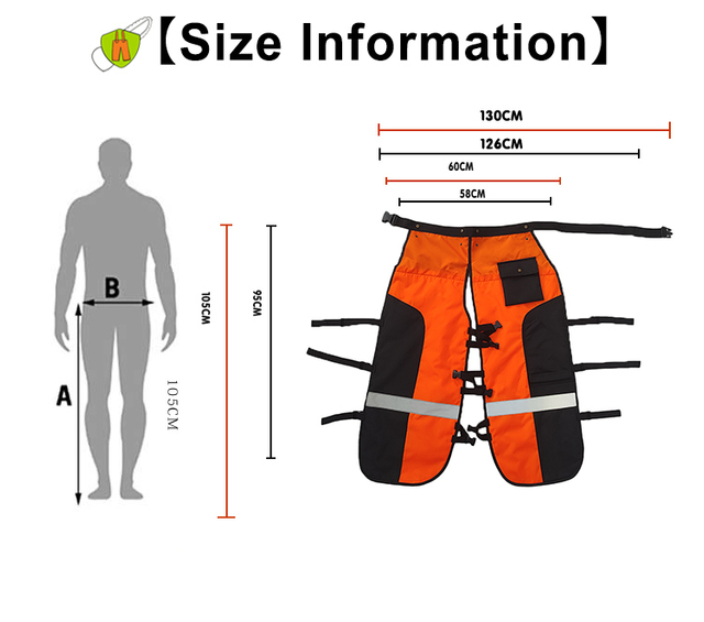 Weixi Waterproof Chainsaw Chaps Safety Trousers Lightweight Orange Cut Resistant Men's Pants for Outdoor Forestry Logging