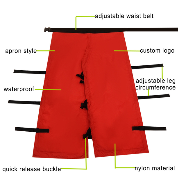 Summer Wood Cutting Legs Protection Apron Style Red Chain Saw Proof Pants Chainsaw Chaps for Loggers Forest Workers Protective
