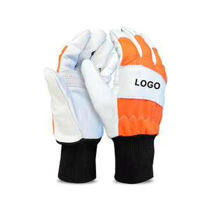 Weixi Cut Resistant Safety Protective Leather Chainsaw Gloves for Chainsaw Use Hands Protection Cut Proof Waterproof