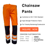 Pantalones de motosierra reflectantes de Weixi a un precio barato para detener la sierra de la cadena. Leggings protectores de seguridad resistentes