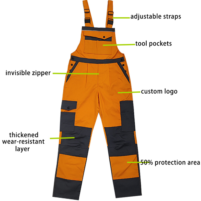 Weixi Cut Resistant Lightweight Work Pants Bib & Brace Design Men's Chainsaw Safety Trousers for Tree Climbing & Cutting