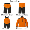 Orange Safety Chain Saw Pants Logging Leg Protective Chainsaw Chaps for Forest Worker Tree Climber Arborist