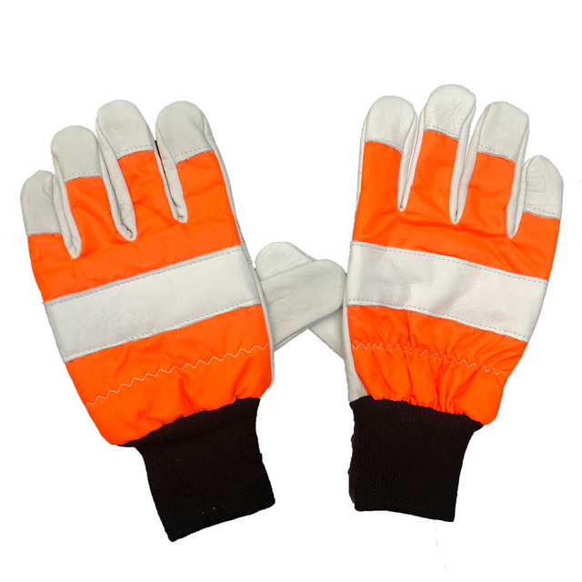 Weixi Cut Resistant Safety Protective Leather Chainsaw Gloves for Chainsaw Use Hands Protection Cut Proof Waterproof