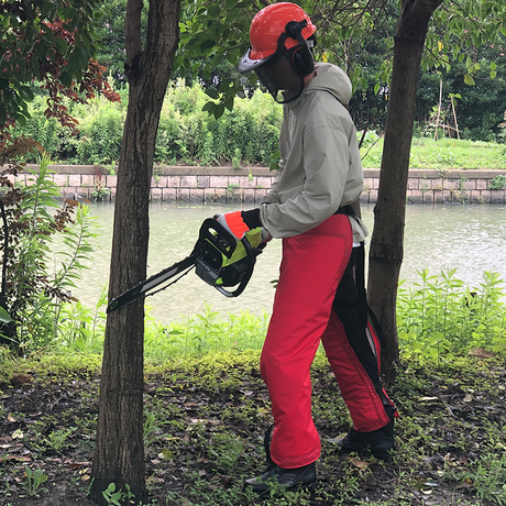  Weixin Technical Chainsaw Proof 6-Layer Level D Waterproof Safety Cut Resistant Red Polyester Apron Wrap Wood Cutting