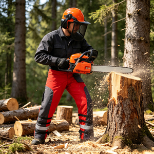 Weixin Cut-Resistant Pants with Reflective Strips Adjustable Fastener Professional Chainsaw Protective Chap for Logging